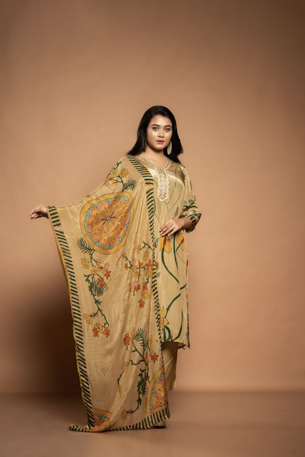 Chitra | Pure Crepe Golden Salwar Suit