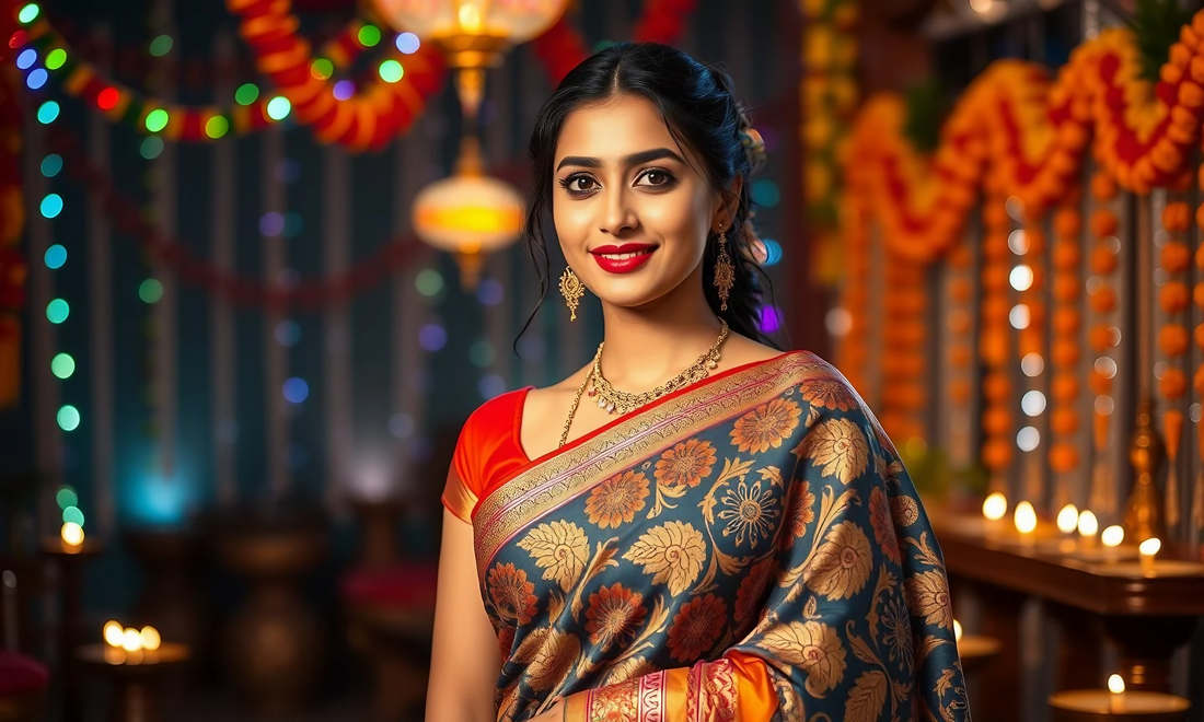 This Navratri Dazzle in Bandhani Banarasi Sarees